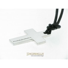 PIANEGONDA collana pendente Croce argento cordino nero referenza C0662-SB001